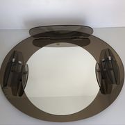 Lupi Crystal Luxor Mirror with 2 integrated wall lights and shelf