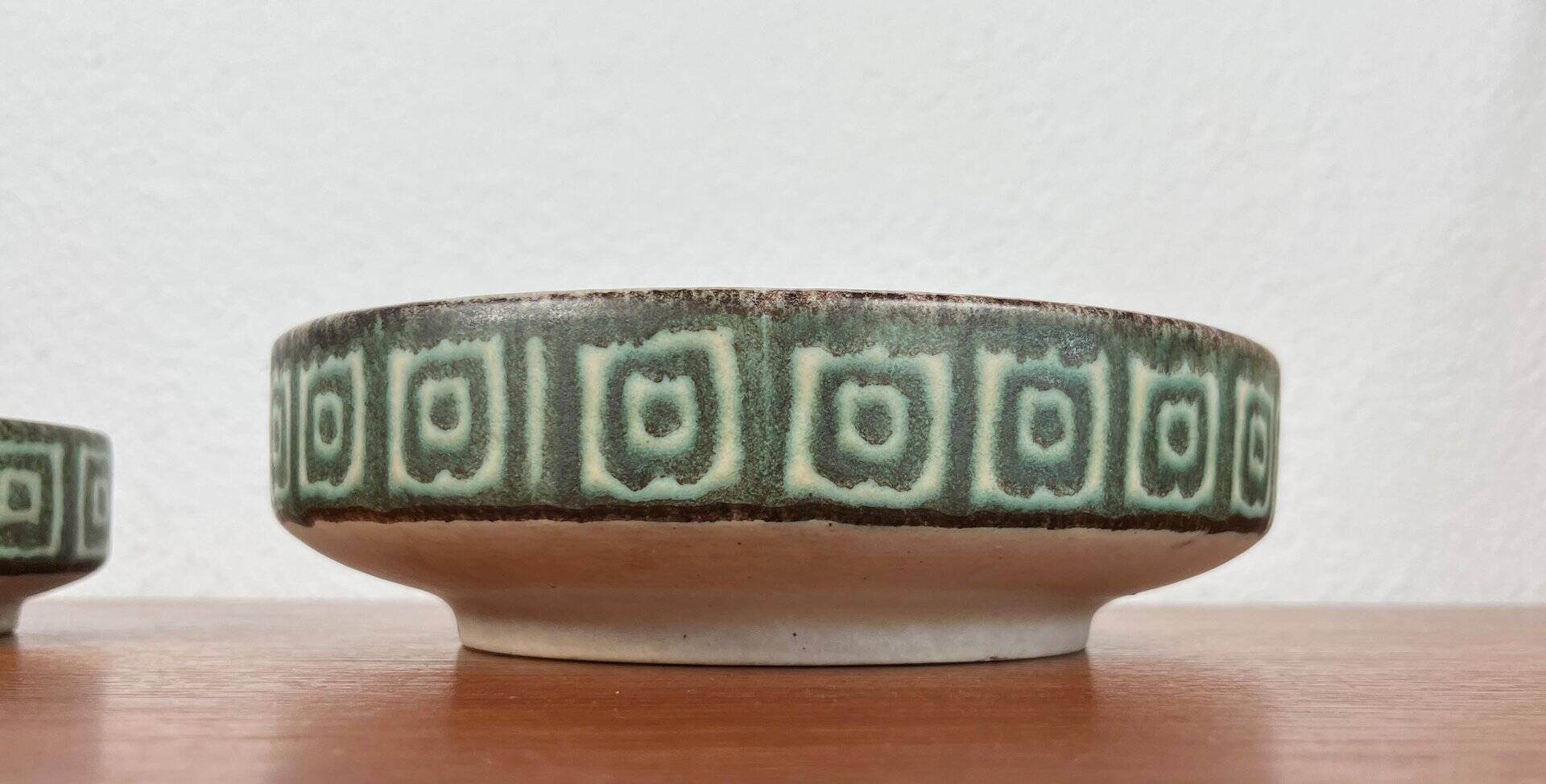 Set of 2 WGP ceramic bowls from West Germany, mid-century style, 1960s.