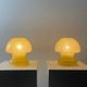 Pair of yellow glass mushroom table lamps by Doria Leuchten, 1970.