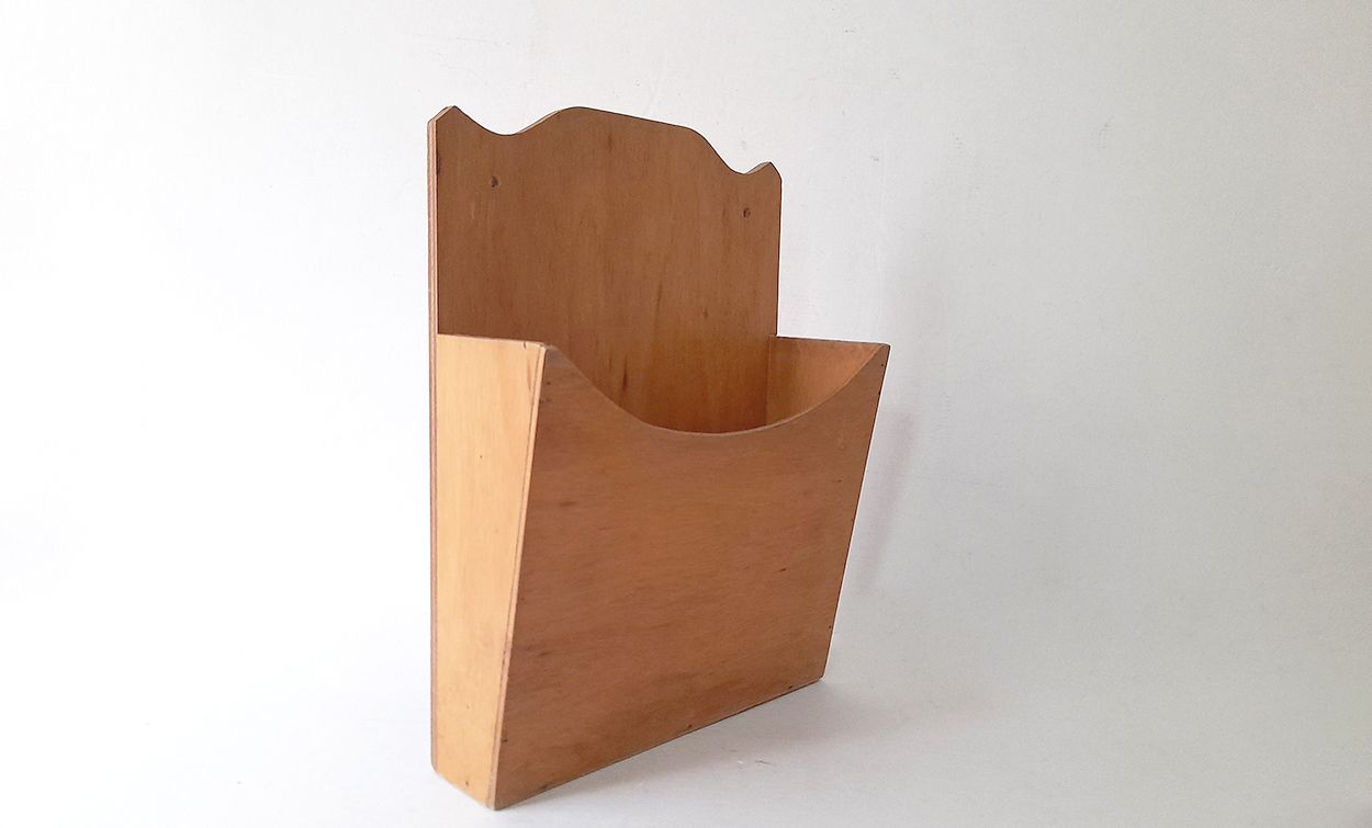 Wooden box for wall mounting, mail holder