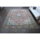 1970s Vintage Persian Handmade Wool Cotton Light Pink Area Rug 285x374