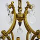 Bronze cage chandelier with glass pendants, 8 lights. tassel chandelier. 60s