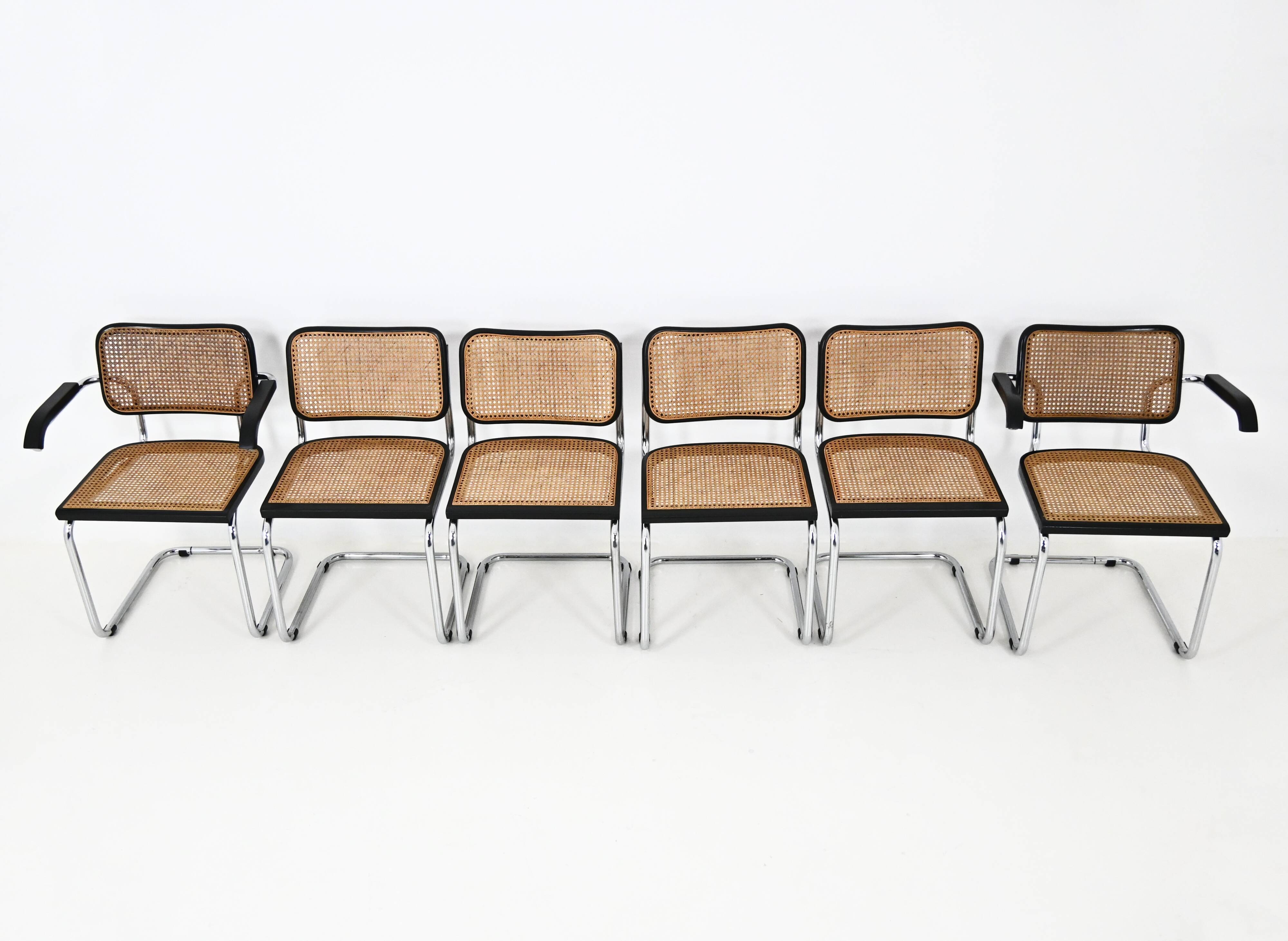 Ensemble de 6 chaises de salle à manger Style B32 de Marcel Breuer
