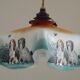Rare French Art Deco Pendant Light | Illustrated Dog Countryside Shade