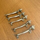Vintage silver-plated dog knife rests
