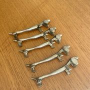 Vintage silver-plated dog knife rests