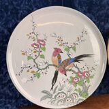 Longwy: large earthenware and enamel pie dishes in Japanese style