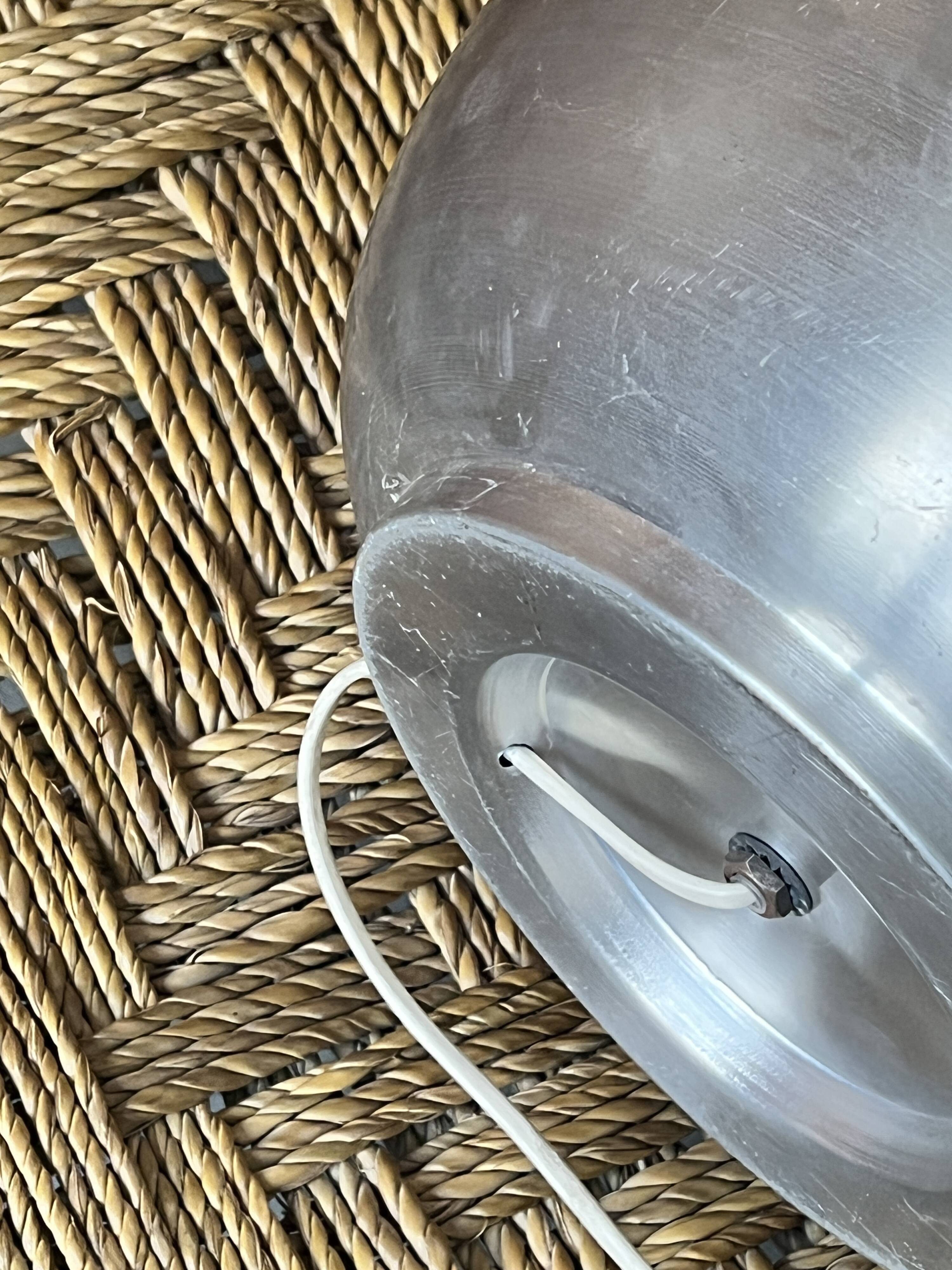 Lampe de sol en métal brossé Philippe Barbier, design 1970