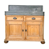 Ancien meuble vasque evier bois zinc 19ème