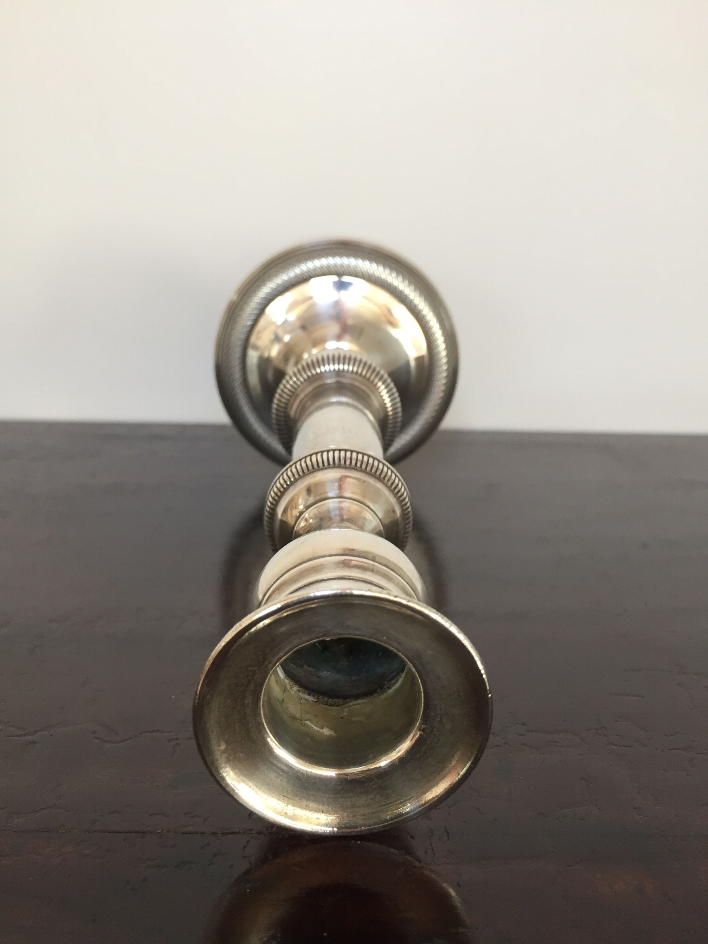 Silver metal bougeoir