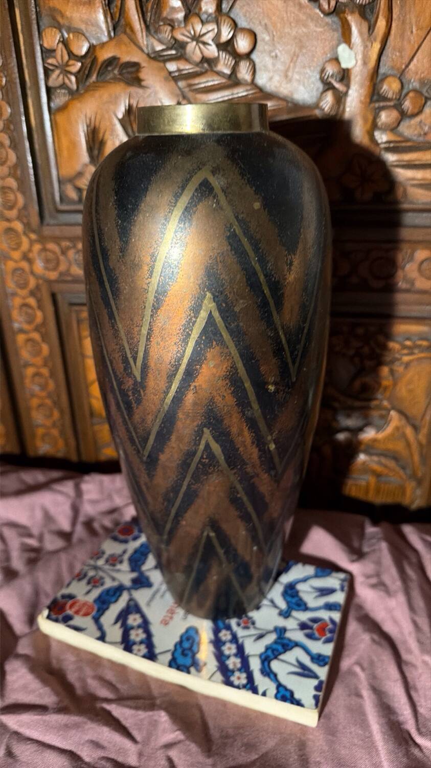 Grand vase Art Deco 1930 dinanderie