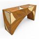 Mid-Century Modern Italian Rattan and Brass Center Console by Vivai del Sud