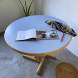80s round beech table