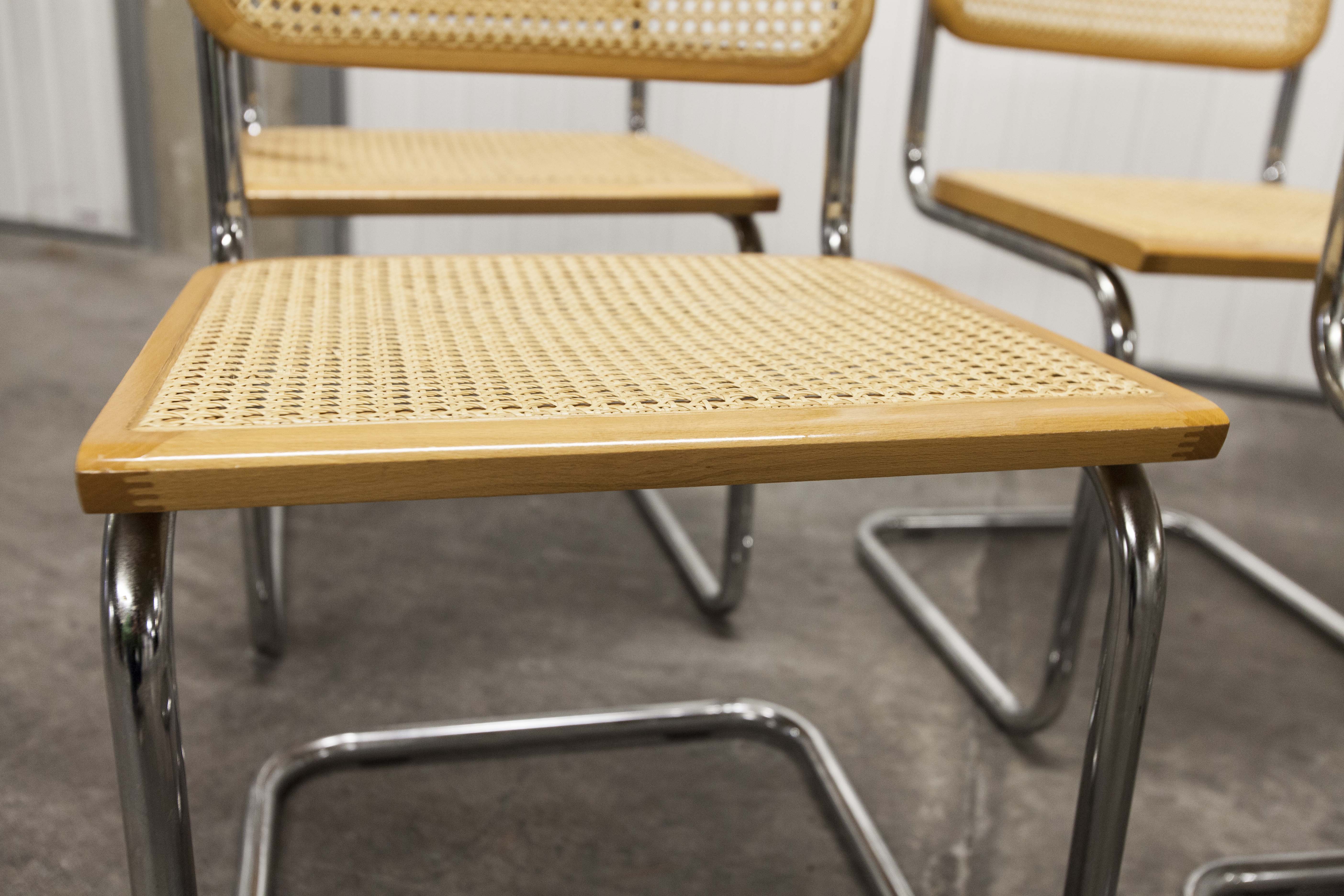 Lot of 4 chairs B32 by Marcel Breuer