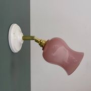 Applique tulipe vintage en opaline rose