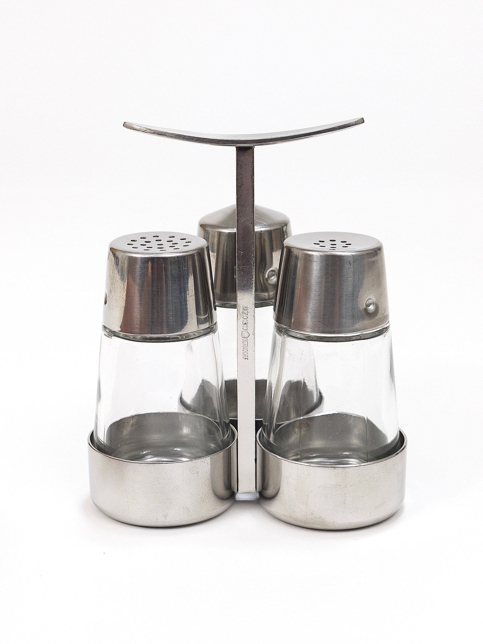 Set of condiments Marianne Denzel salt and pepper, Berndorf, Austria, 1960s