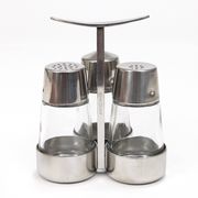 Set of condiments Marianne Denzel salt and pepper, Berndorf, Austria, 1960s