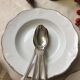 Hollow porcelain plates of pure white and gold