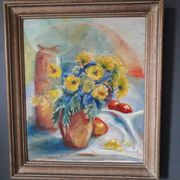 Tableau ancien représentant un bouquet de fleurs