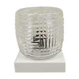 Glass wall or ceiling lamp and plastic base