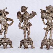 Set of three musician cherubs in cast lead - period: 20th century
