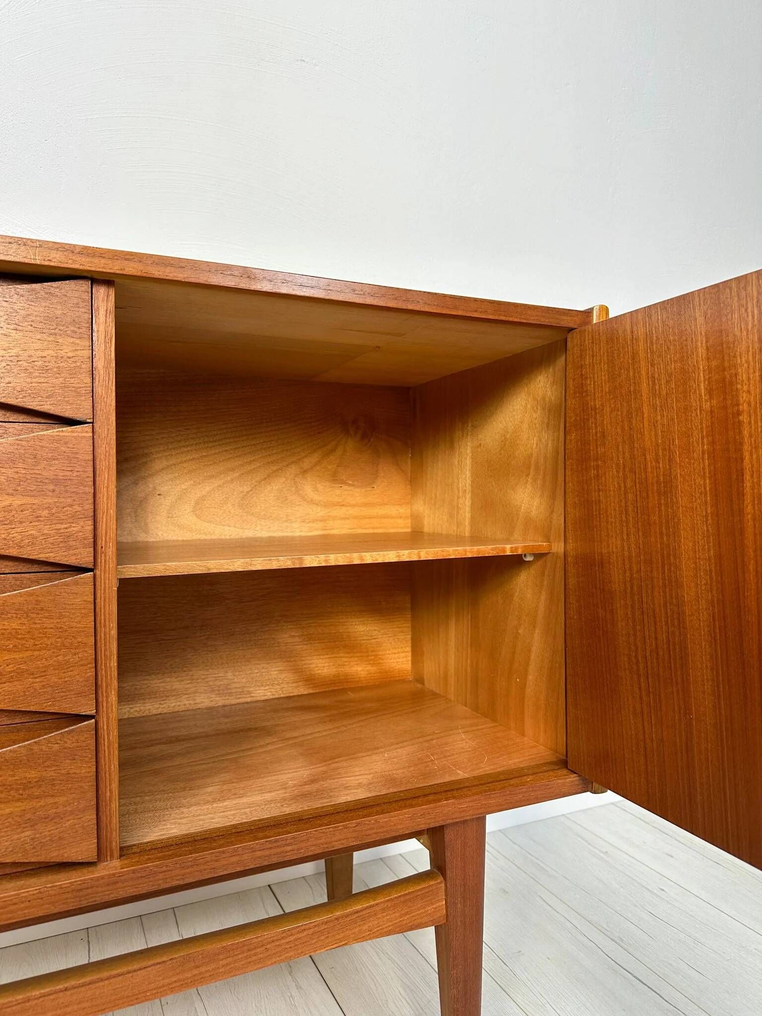 1960s Vintage Large Minimalistic Mid-Century Teak Sideboard