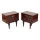 Pair of Vintage Bedside Tables Veneer Wooden Night Tables
