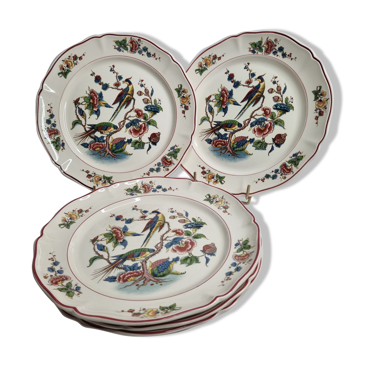 Ensemble de six assiettes Villeroy et Boch, décor Phénix, 26 cm