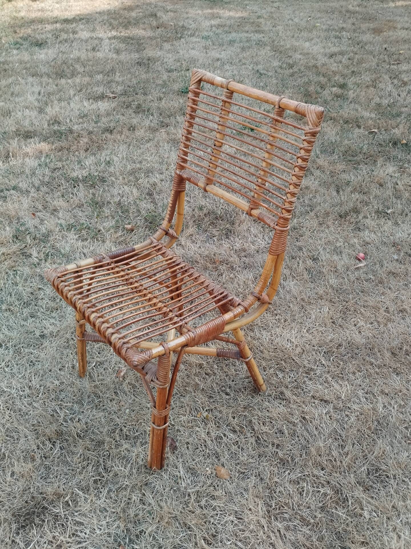vintage antique rattan armchair