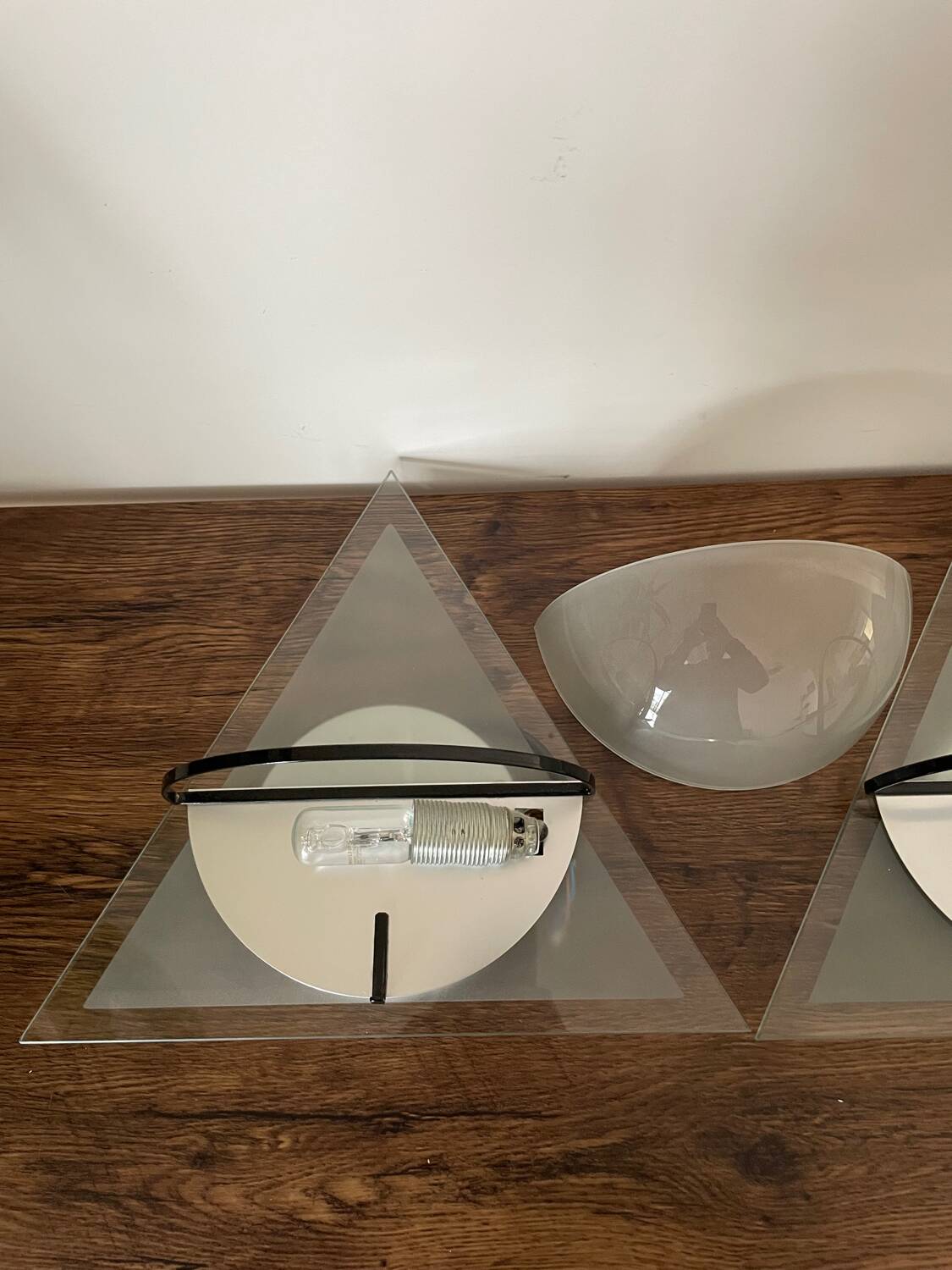 Pair of Illo wall lamps for Lamperti, 1980s, made in Italy