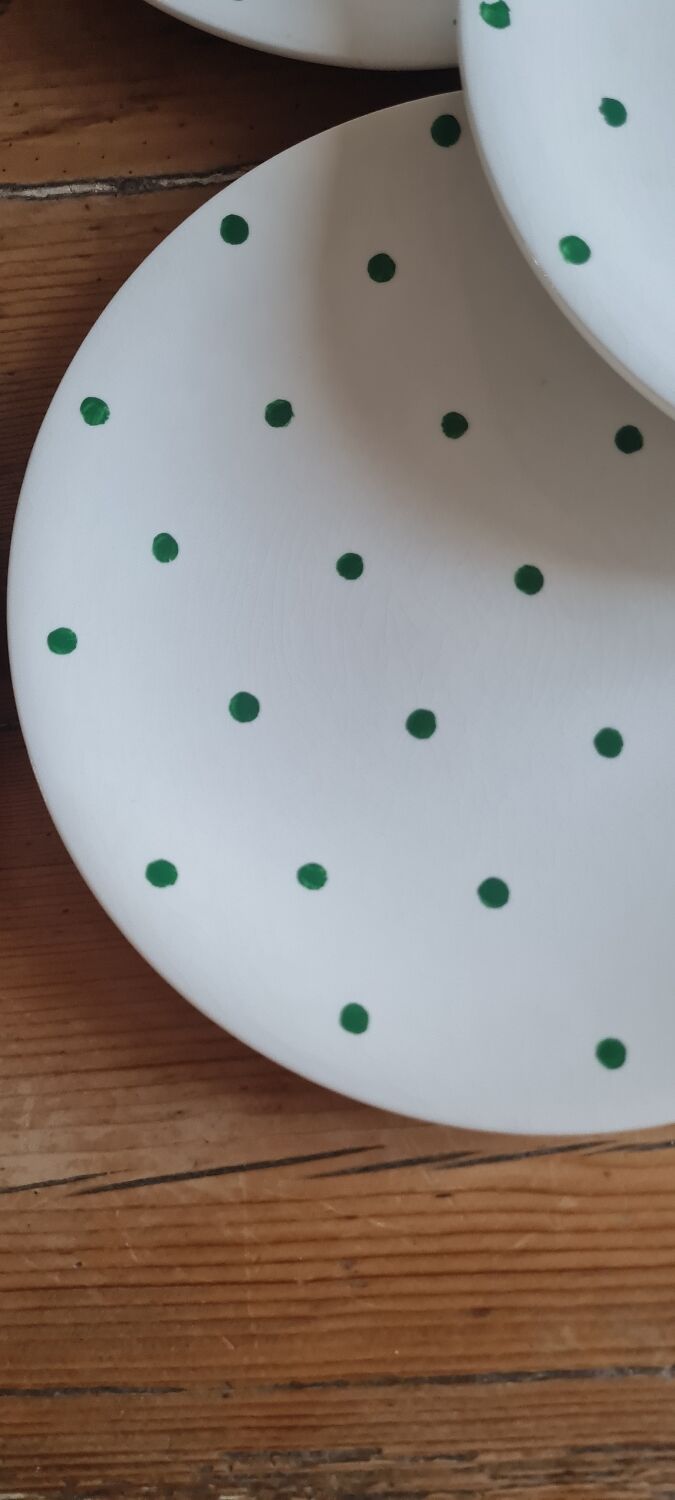 Set de 10 assiettes plates longchamps vintage