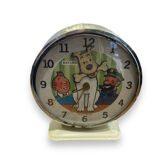 Tintin alarm clock bayard animated mechanical metal 1960s