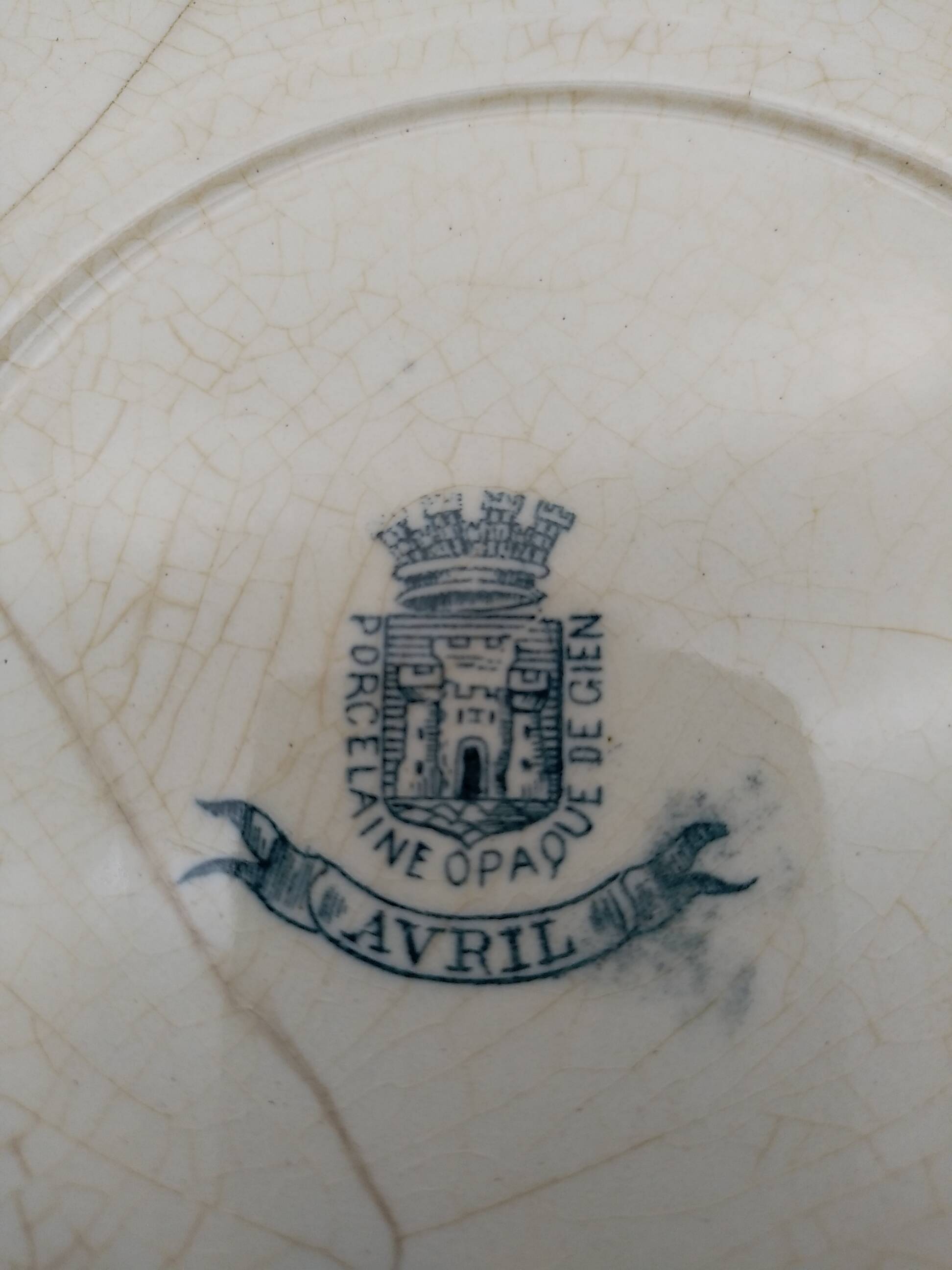 Gien opaque porcelain dish. April Model