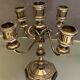 Regency-style 4-spoke metal chandelier with silver patina