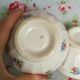 Set de 2 bols anciens Badonviller à pieds façettes fleurs vintage