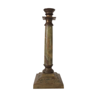 Antique candlestick in bronze and marble