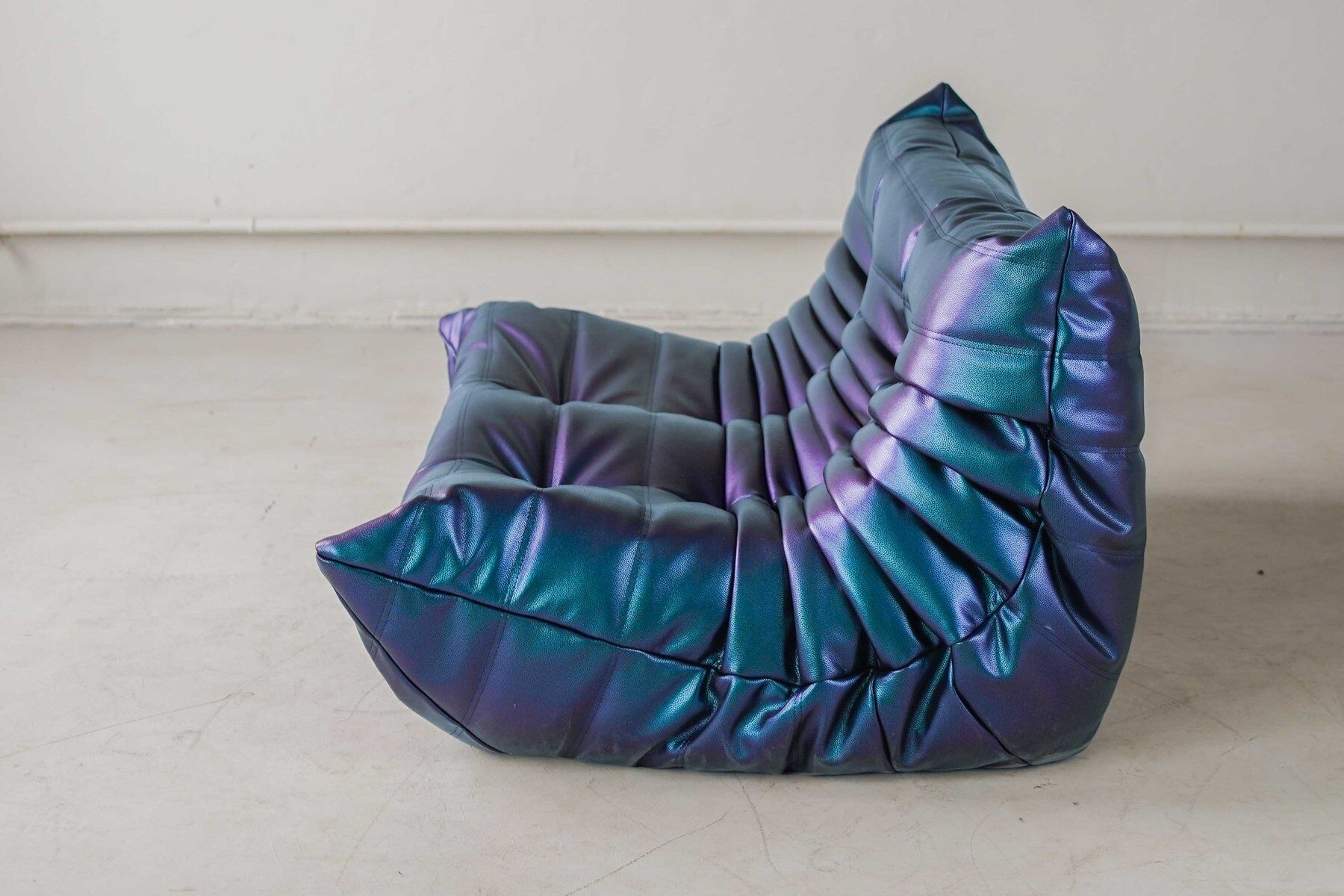 Togo 2-seater sofa in ultraviolet leather by Michel Ducaroy for Ligne Roset