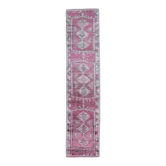 Tapis couloir en laine fait main turc des années 1970, 76x340.