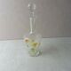 Old enamelled decanter, flower decoration, Legras