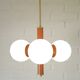 Lustre Spoutnik vintage suspendu Space Age orange rétro éclairage de plafond