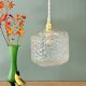 Suspension globe vintage en verre transparent