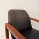 Mid-century modern chair in teak and black leather, Germany, 1960s
