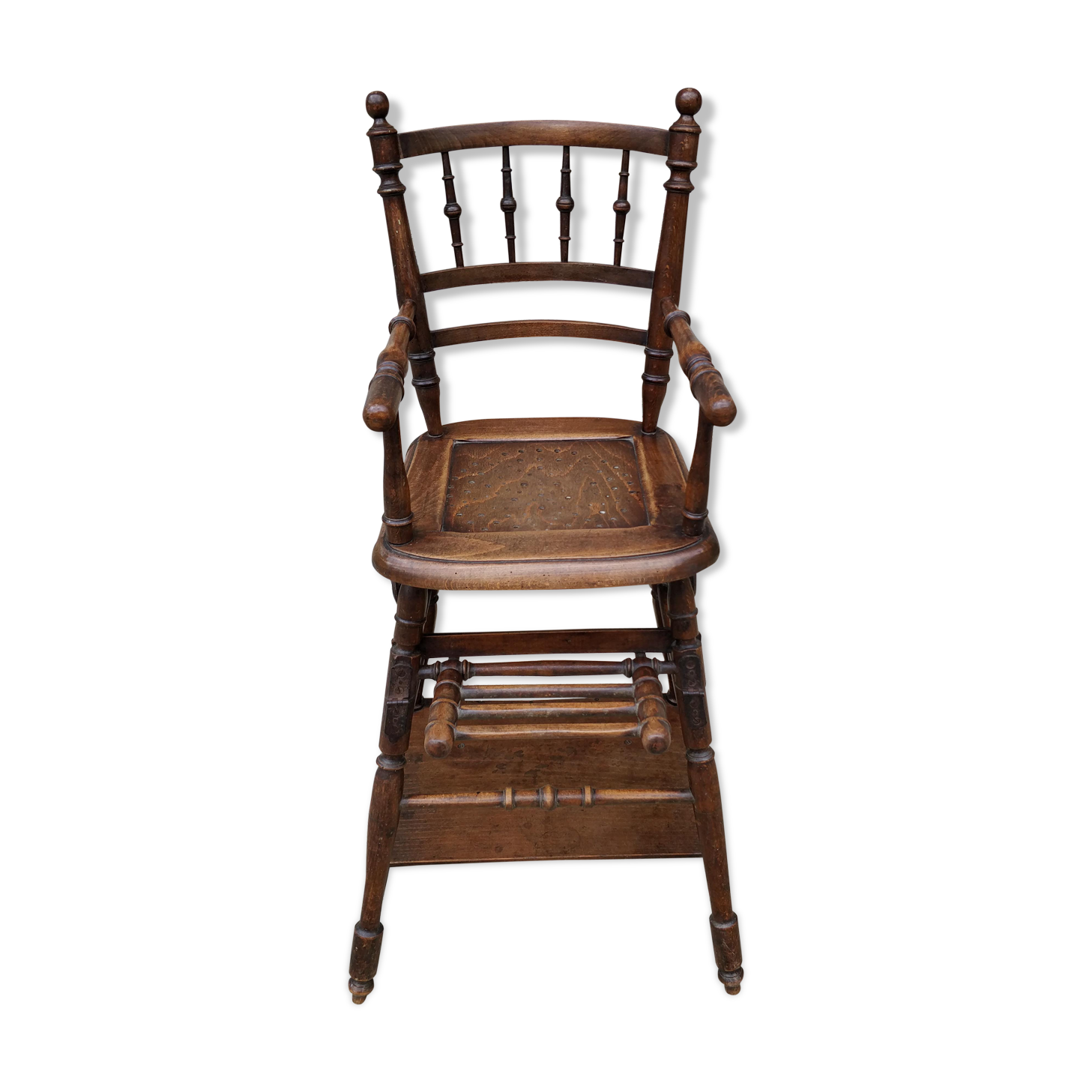 Folding wooden children's high chair