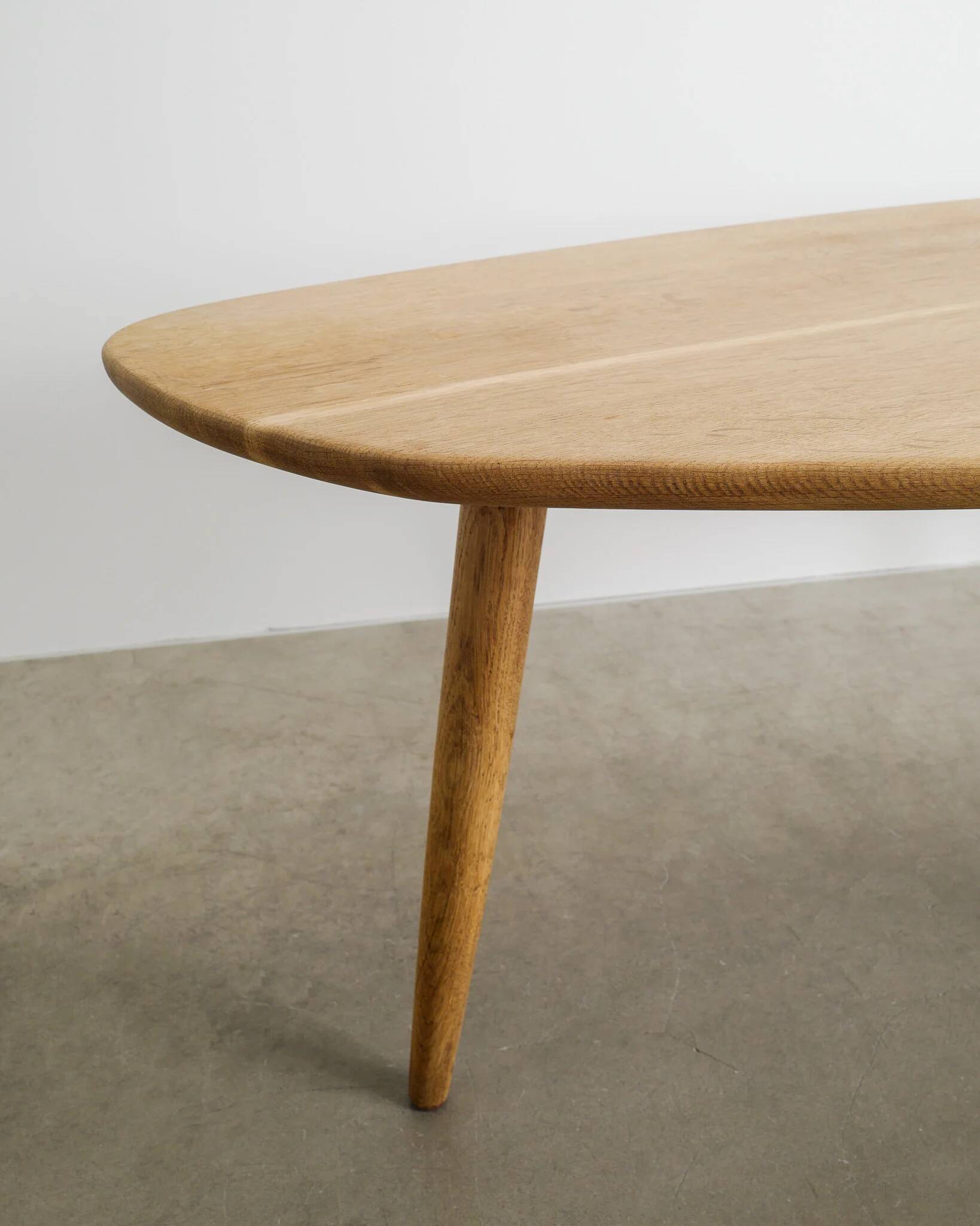 Danish Mid Century Free Form Shaped Oak Table, 1960s