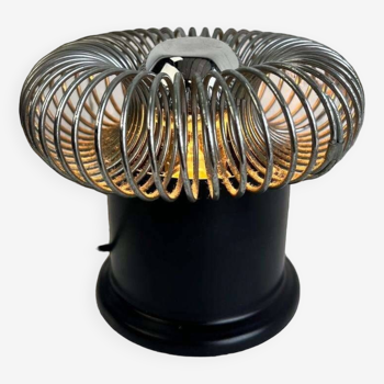 Mini lampe de table vintage pied noir / spirale chromée
