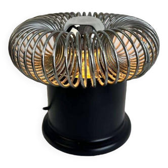 Mini lampe de table vintage pied noir / spirale chromée