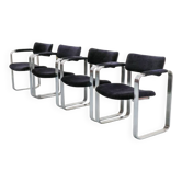 Lot de 4 chaises argentées Eero Aarnio