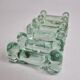 Set of six water glass knife holders from the Biot glassworks, signed