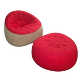 Armchair and Ottoman Pouf Set Cinna – Noé Duchaufour-Lawrance