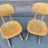 Paire de chaises d’école adulte Casala vintage design 1960 mid-century
